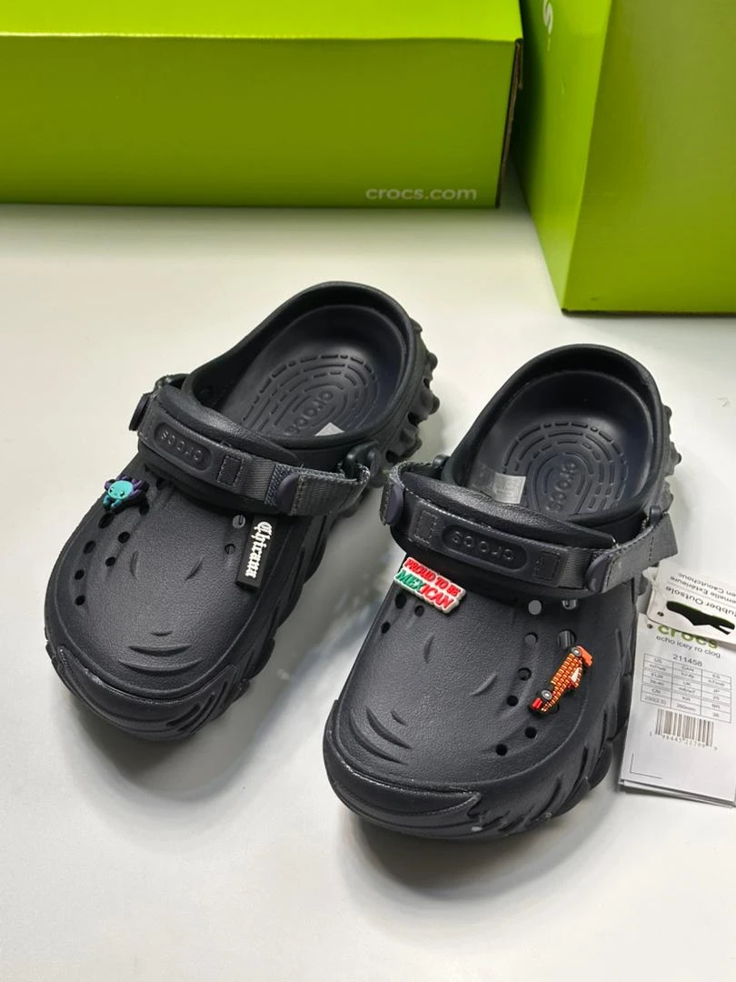 Crocs Original Echo Clog Sandals Slippers Slides Black  