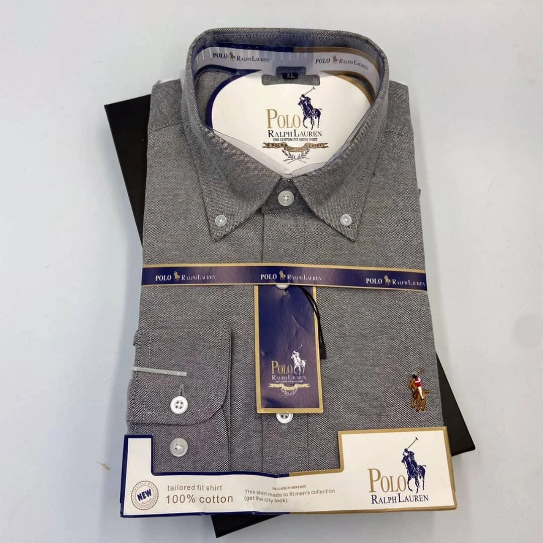 Polo Ralph Lauren High Quality Thick Cotton Men's Long Sleeves Official Executive Shirt