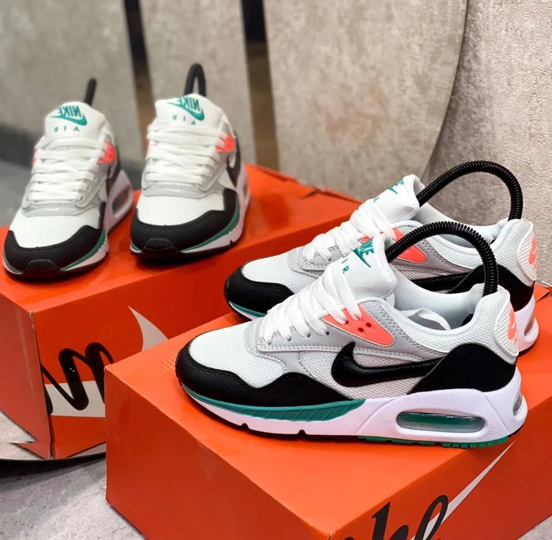Men's Nike Air Max 90 Dynamic White  Black Teal Orange Sneakers - Breathable Casual Running Trainers for Style  Comfort on Shoppady