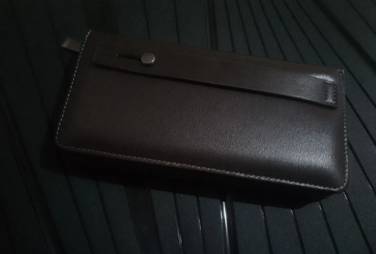 Men's BOERSHI STYLE Premium Dark Brown Faux Leather Long Wallet - Zippered Organizer Clutch for Cards & Cash