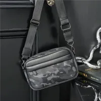 Men's Modern Black Camouflage Crossbody Messenger Bag - Stylish Urban Shoulder Pack for Daily Essentials & Travel - View 2