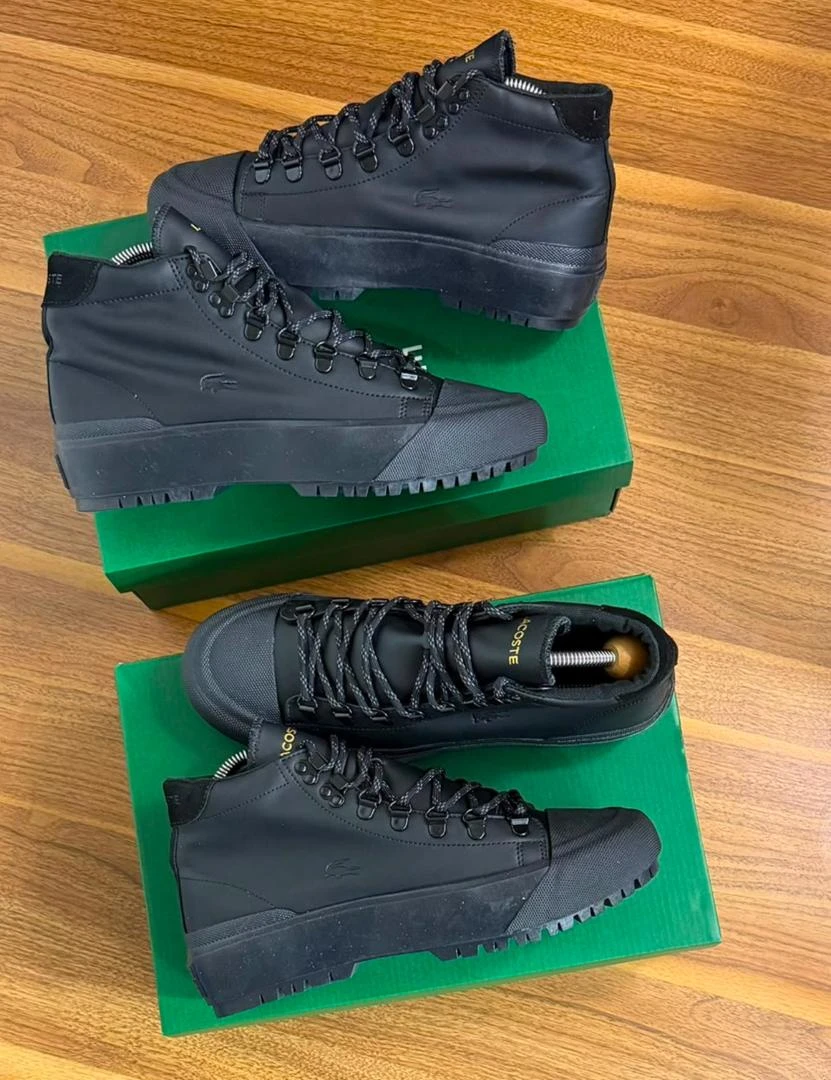 Men's Lacoste Black Gripshot Winter Boot Urban Trek Mid-Top Sneakers - Main View