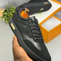 Men's Diesel Navy Blue Leather & Suede Low-Top Sneakers - Premium Casual Fashion Trainers for Everyday Style & Comfort - View 4
