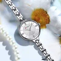Women's Elegant Silver-Tone CURREN 9097 Quartz Watch with Radiant Blue Sunburst Dial  Crystal Hour Markers - Stylish Metal Strap Timepiece for Modern Women - View 3