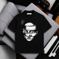 Men's White and Black Sliced Face Graphic T-Shirt Top- Premium Cotton Crew Neck Designer Tee for Modern Streetwear Style and Artistic Expression  - View 2