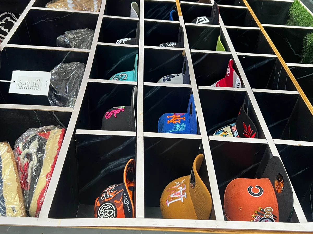 Assorted Designer  MLB Baseball Caps  Sneakers Display