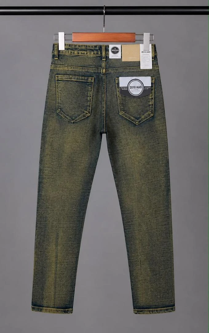 Men's DEL NIZY Classic Dark Blue Straight Leg Denim Jeans - Premium Comfort & Timeless Style for Everyday Wear