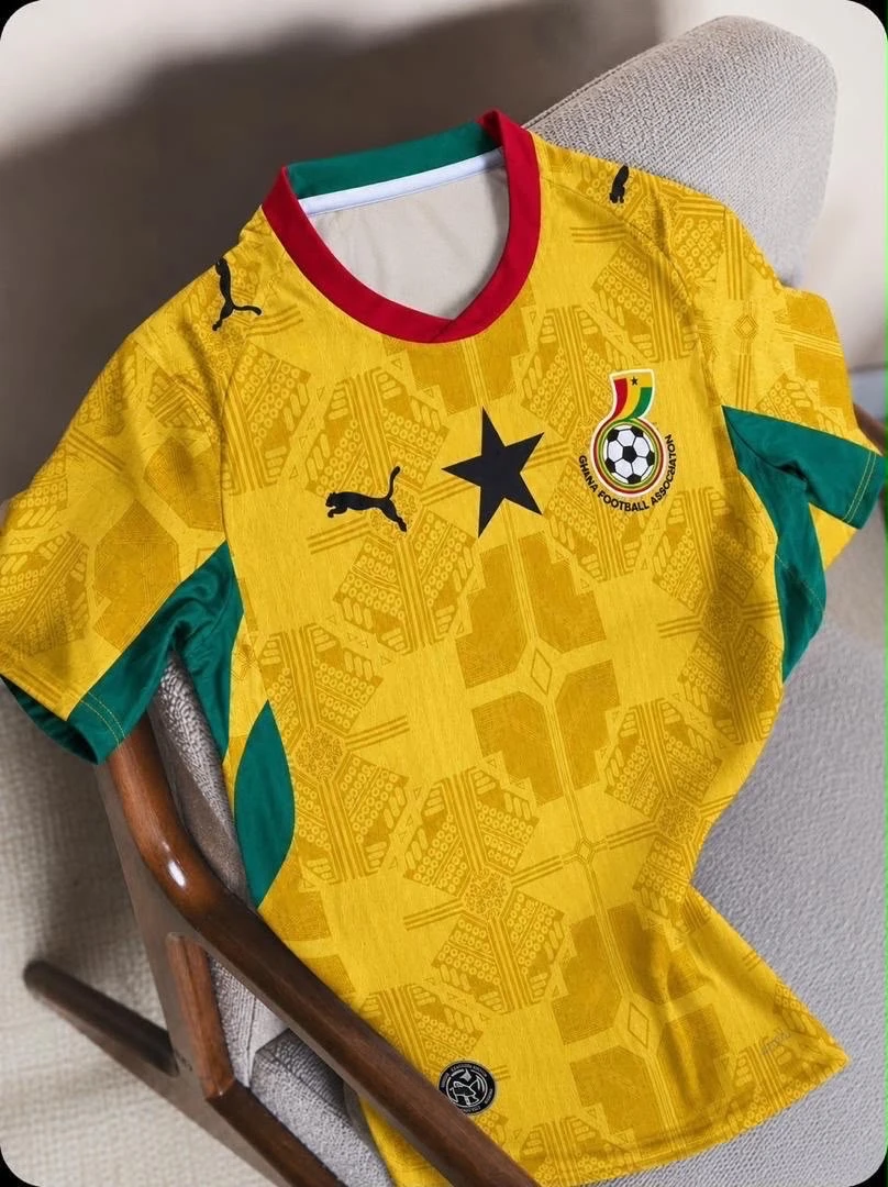 Ghana Black Stars Home Football Jersey (Unisex) – Iconic Yellow & Green Fan Kit for Men & Women by Puma - Main View