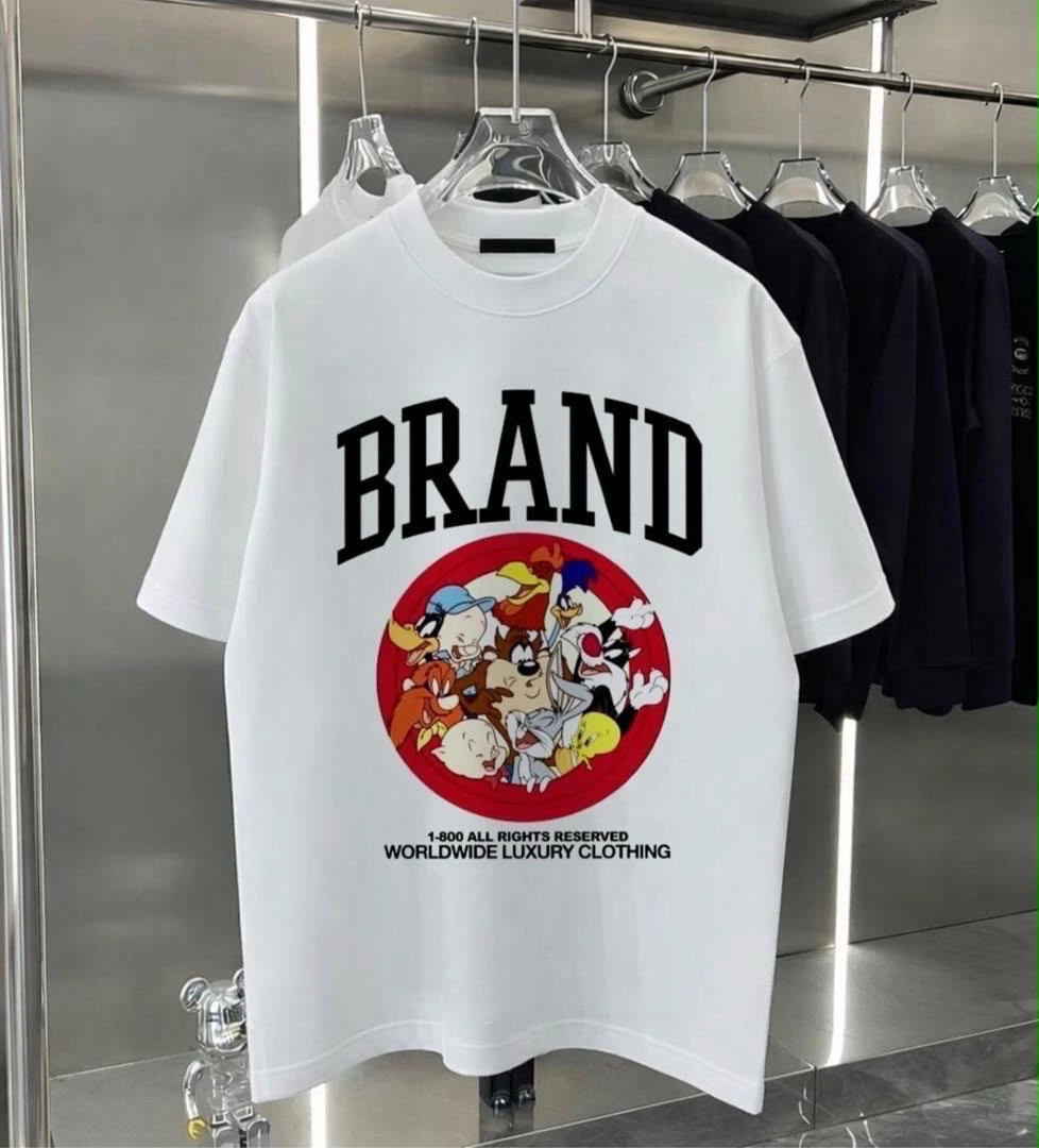 Quality 350gm Looney Tunes-Inspired Graphic T-Shirt - Premium White Short Sleeve Tee for Casual Everyday Style - Main View