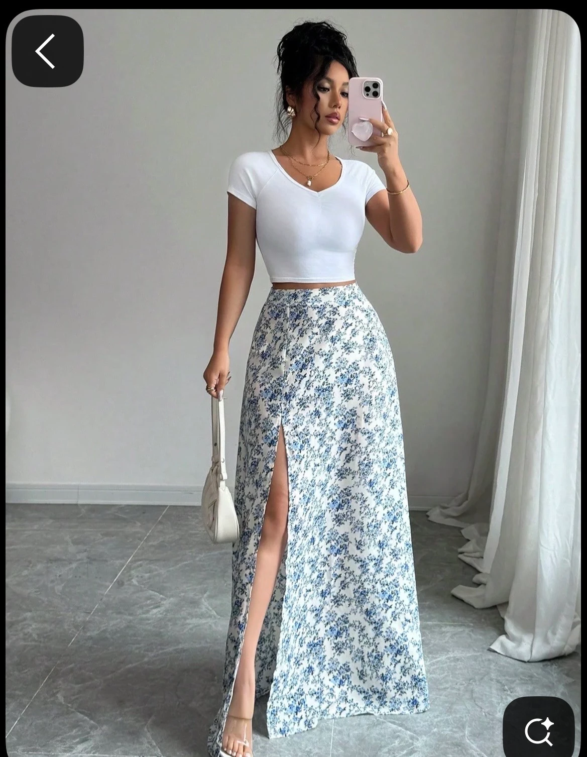 women slitted floral skirts 