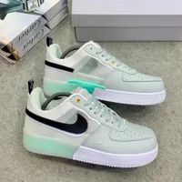 Nike Air Force 1 React Mint Green and White Sneakers with Translucent Heel  Modern Casual Kicks for Men and Women - View 1