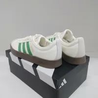 Adidas Classic White  Green Stripe Unisex Sneakers with Gum Flat Sole - Smart Casual Footwear for Men and Women - View 2