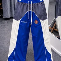 Men’s Balaped Black White Relaxed Fit Drawstring Track Pants with Crest Logo - Stylish Streetwear Joggers for Comfort - View 4