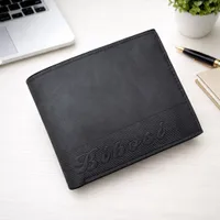 Bibosi Men's Classic Black Bifold Wallet - Sleek Faux Leather Design for Everyday Style & Organization - View 1