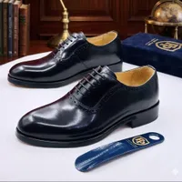 Men's Frank Kerry Executive Black Polished Leather Brogue Oxford Dress Shoes – Classic Lace-Up Formal Footwear for Business & Special Occasions - View 2