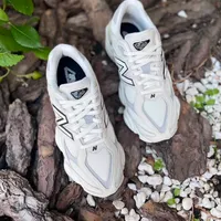 New Balance 9060 Unisex Lifestyle Sneakers - Chic Off-White & Grey Chunky Trainers for Everyday Comfort & Style - View 2