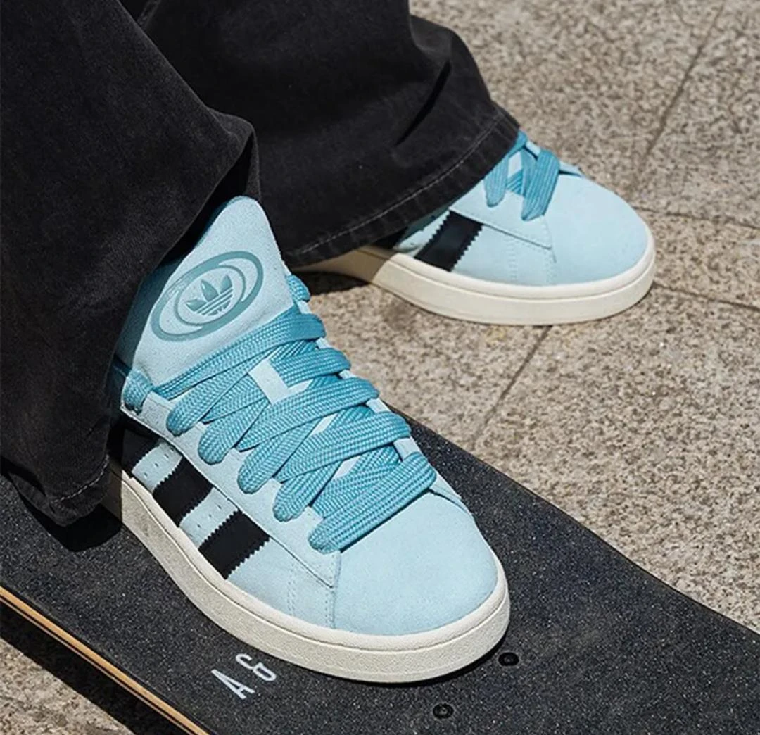 Adidas Campus Core Black Semi Flash Aqua sneakers for men and women