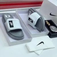 Nike Padded Comfort Slides – Stylish Grey and White Everyday Slippers for Relaxed Wear - View 3