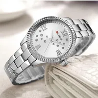 Women's Curren Elegant Silver Stainless Steel Watch with Sparkling Crystal Dial  Classic Roman Numerals - Stylish Ladies Fashion Wristwatch - View 3
