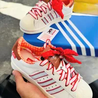 Adidas Superstar Toy Story Woody Edition Sneakers - Cream White with Red Bandana Laces, Star Stripes, Iconic Shell Toe - View 2
