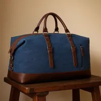 High Quality Vintage-Inspired Canvas and Leather Duffle Bag - Stylish Weekender Travel Bag for Men  Women - View 4