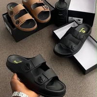 Men's Timberland Premium Adjustable Strap Slides Sandals - Durable Comfort Footwear for Stylish Everyday Wear, Available in Black and Brown Colors - View 2