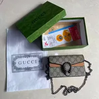 Women's Gucci GG Monogram Mini Shoulder Bag with Elegant Chain Strap & Iconic Dionysus-Style Buckle - Perfect Crossbody for Everyday Chic - View 3
