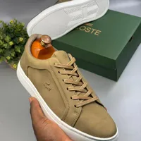 Men's Lacoste Khaki Suede & Mesh Casual Lifestyle Sneakers - Comfortable & Stylish Everyday Trainers - View 1