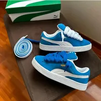 Puma Suede XL Classic Hot Red and Blue Unisex Sneakers – Iconic Lifestyle Trainers with White Formstrip  Extra Laces - View 2