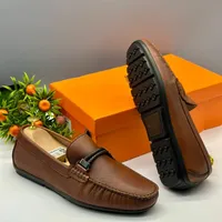 Tods Men's Premium Brown Leather Loafers with Braided Strap - Stylish Slip-On Driving Shoes for Casual Smart Occasions - View 2