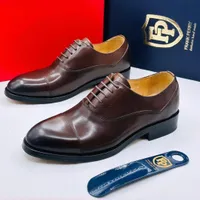 Men's Frank Perry Premium Black Leather Oxford Dress Shoes - Classic Formal Lace-Up Footwear for Corporate & Elegant Occasions - View 2
