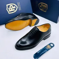 Men's Frank Perry Classic Black Smooth Leather Oxford Dress Shoes - Formal Footwear for Business  Special Occasions - View 2