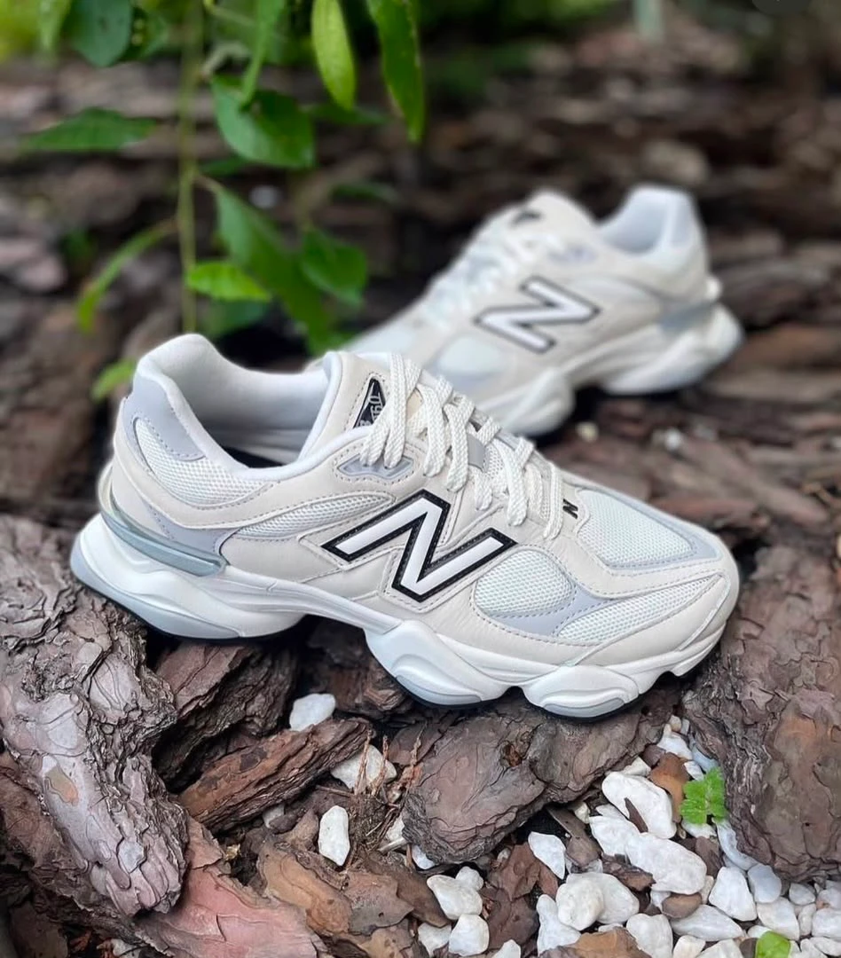 New Balance 9060 Unisex Lifestyle Sneakers - Chic Off-White & Grey Chunky Trainers for Everyday Comfort & Style - Main View