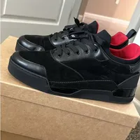 Men's Premium Black Suede  Leather Low-Top Sneakers with Red Lining - Quality Croc-Embossed Fashion Trainers - View 1