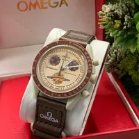 Men's OMEGA x Swatch Speedmaster Moonswatch Mission to Mercury Bioceramic Chronograph Watch - View 4