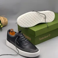 Men's Timberland Navy Blue Faux Leather Casual Low-Top Sneakers with White Sole - Stylish Everyday Comfort  Modern Design - View 3