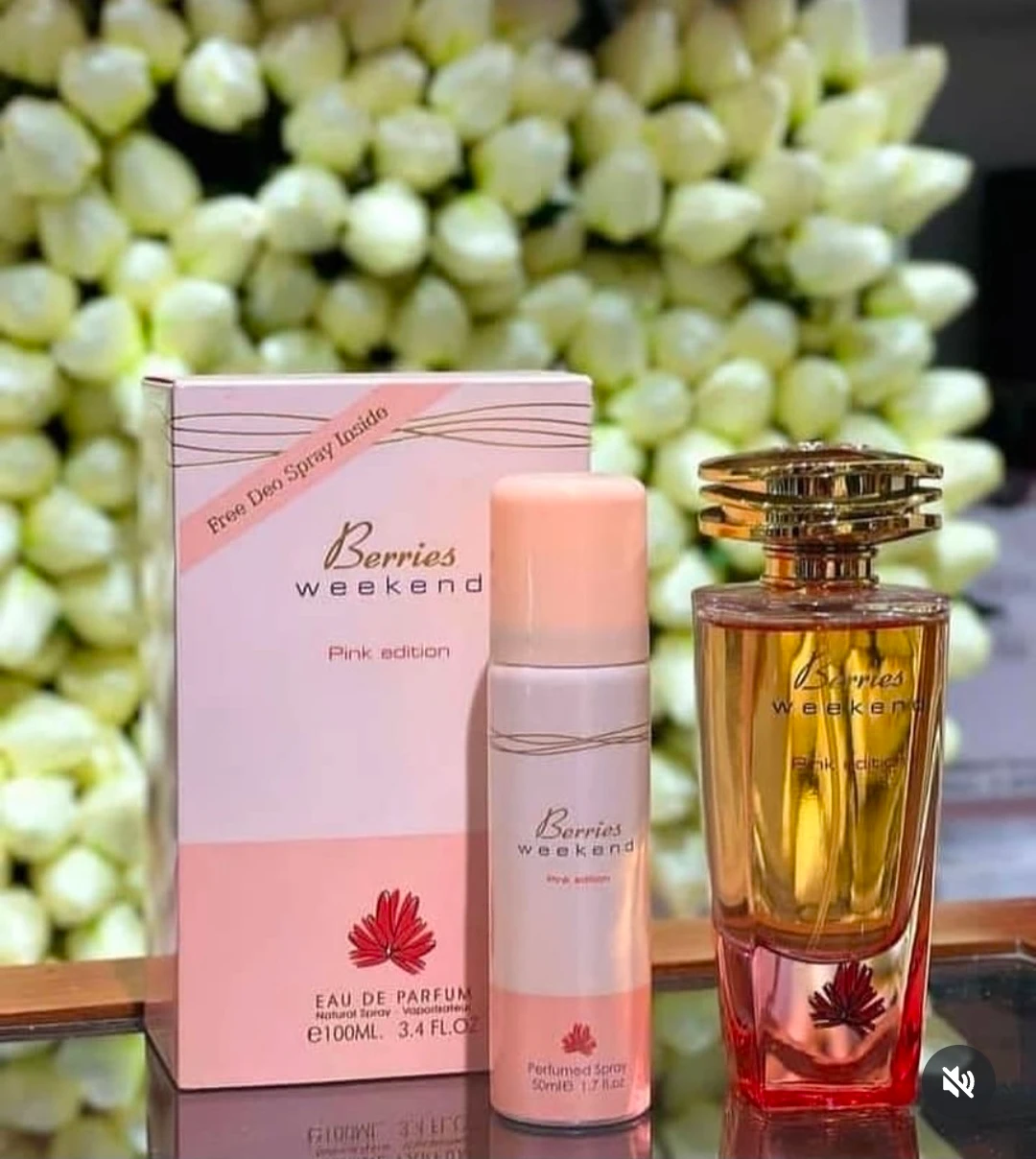 Berries Weekend Pink Edition Women's Eau de Parfum & Perfumed Spray Gift Set - Long-Lasting Floral Fruity Fragrance with Free Deo Spray, 100ml EDP + 50ml - Main View