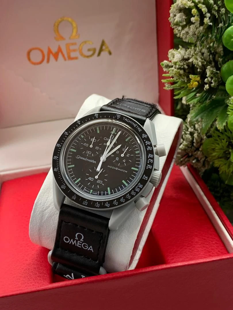 Men's OMEGA x Swatch Speedmaster Moonswatch Mission to Mercury Bioceramic Chronograph Watch - Main View
