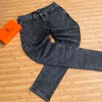 Men's Classic Black Denim Jeans Trousers - Slim Fit Stretch Trousers for Everyday Comfort  Style - View 2