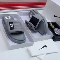 Nike Padded Comfort Slides – Stylish Grey and White Everyday Slippers for Relaxed Wear - View 4