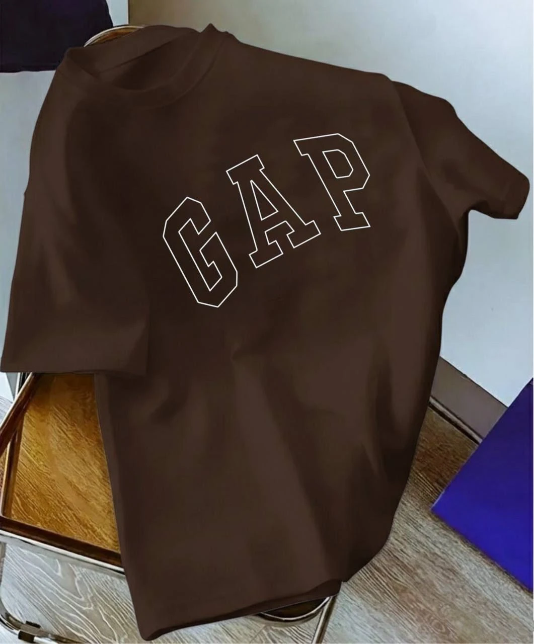 Mens GAP Brown Classic Outline Logo Short Sleeve T-Shirt - Everyday Comfort Casual Tee