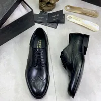 Men's Elegant Black Leather Wingtip Brogue Derby Shoes - Premium Formal & Smart Casual Dress Footwear - View 3