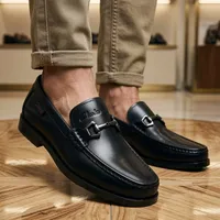 Men's Classic Black Leather Bit Loafers - Clarks Premium Slip-On Dress & Casual Moccasins for Style & Comfort - View 3