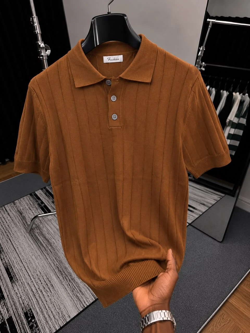 Men's White Textured Knit Quarter-Zip Polo Shirt - Breathable Short Sleeve Smart Casual Top for Modern Style