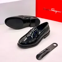 Men's Luxurious Black Patent Leather Penny Loafers - Classic Slip-On Formal Dress Shoes with High-Gloss Finish - View 2