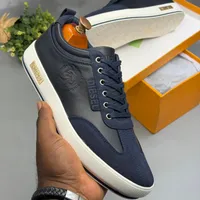 Men's Diesel Navy Blue Leather & Suede Low-Top Sneakers - Premium Casual Fashion Trainers for Everyday Style & Comfort - View 2