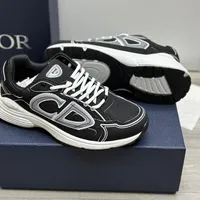 Authentic Dior B30 Black and White Chunky Fashion Sneakers – Grey Accent Athletic Trainers for Modern Streetwear - View 1