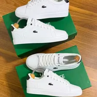 Lacoste Clean White Casual Flat Sole Sneakers – Stylish Low-Top Comfort Shoes for Men  Women - View 1