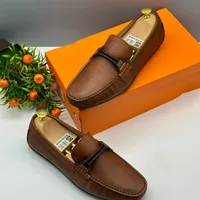 Tods Men's Premium Brown Leather Loafers with Braided Strap - Stylish Slip-On Driving Shoes for Casual Smart Occasions - View 1