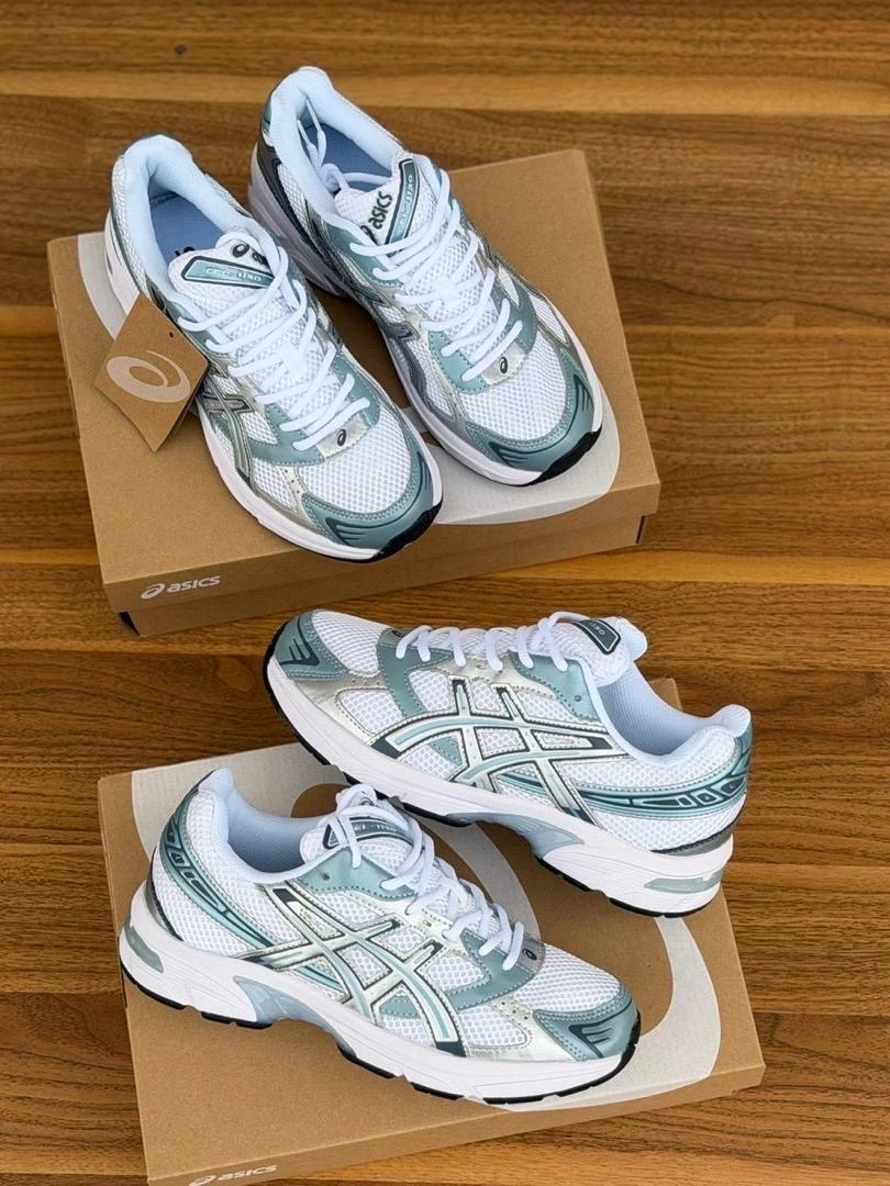 ASICS GEL-1130 White Green Silver Modern Lifestyle Sneakers  Comfortable Mesh Athletic Trainers for Everyday Wear
